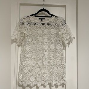 Banana republic White crochet top size S